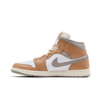 Air Jordan 1 Mid Rattan White College Grey