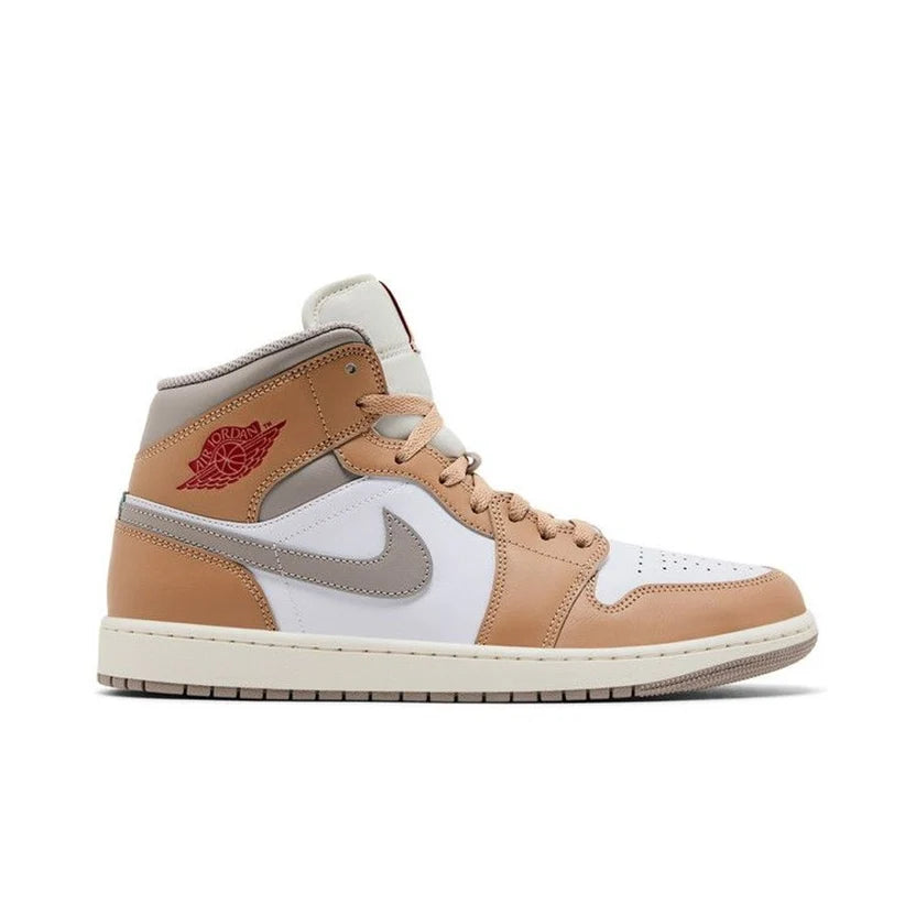 Air Jordan 1 Mid Rattan White College Grey