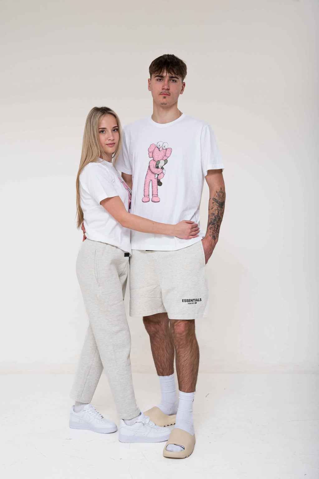 KAWS x Uniqlo Pink BFF Tee White outfit