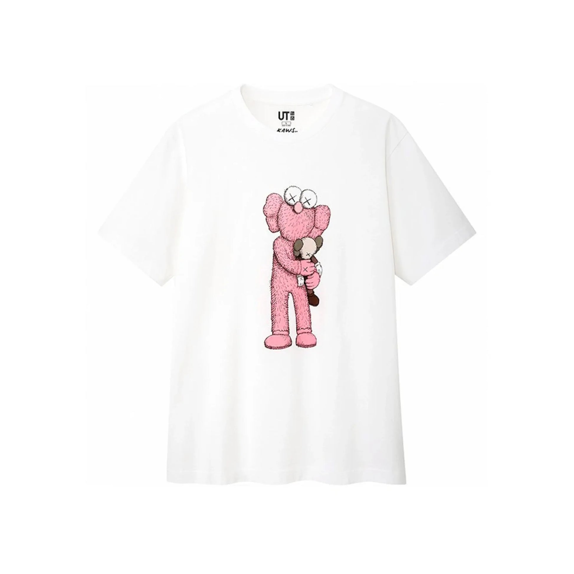 KAWS x Uniqlo Pink BFF Tee White tričko
