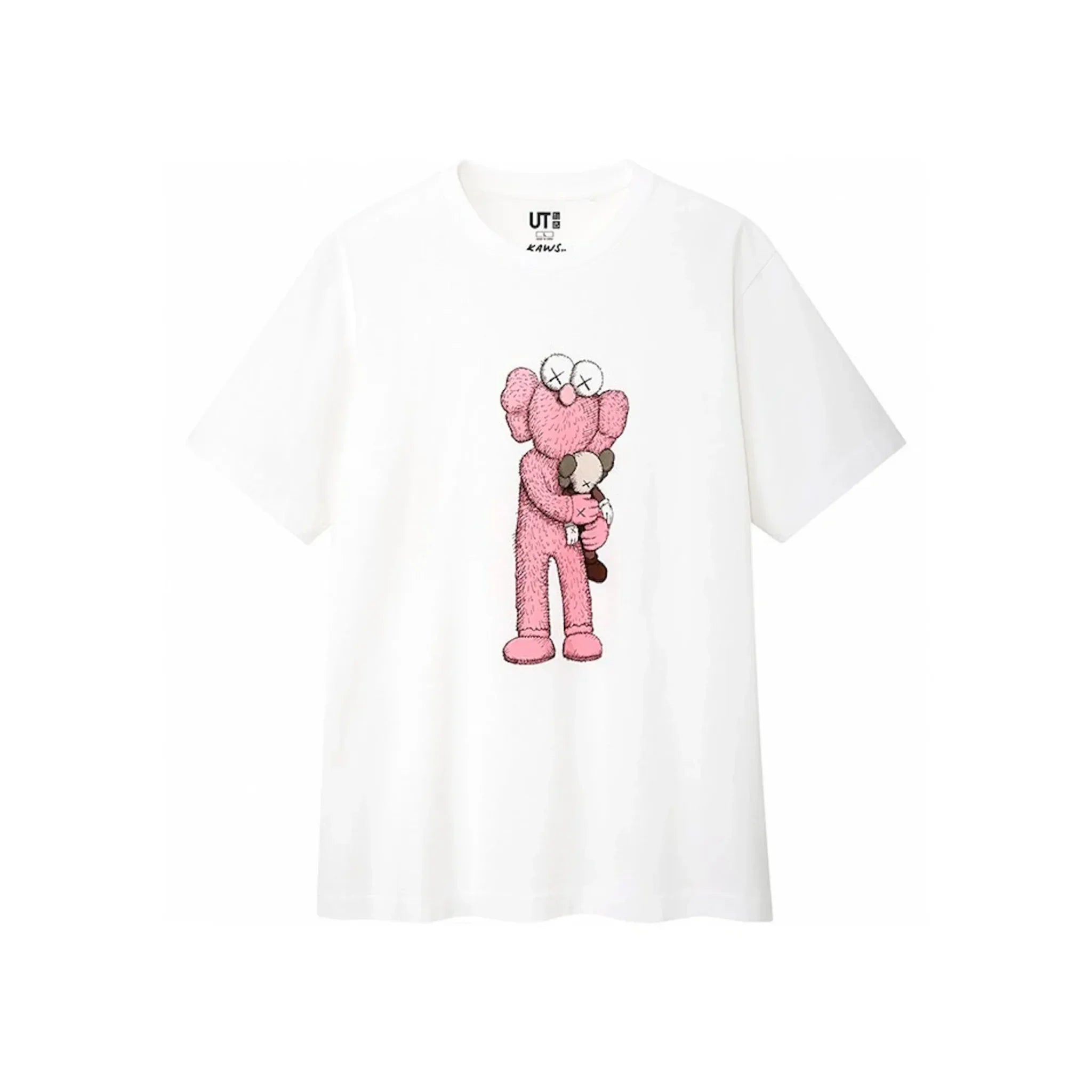 KAWS x Uniqlo Pink BFF Tee White tričko