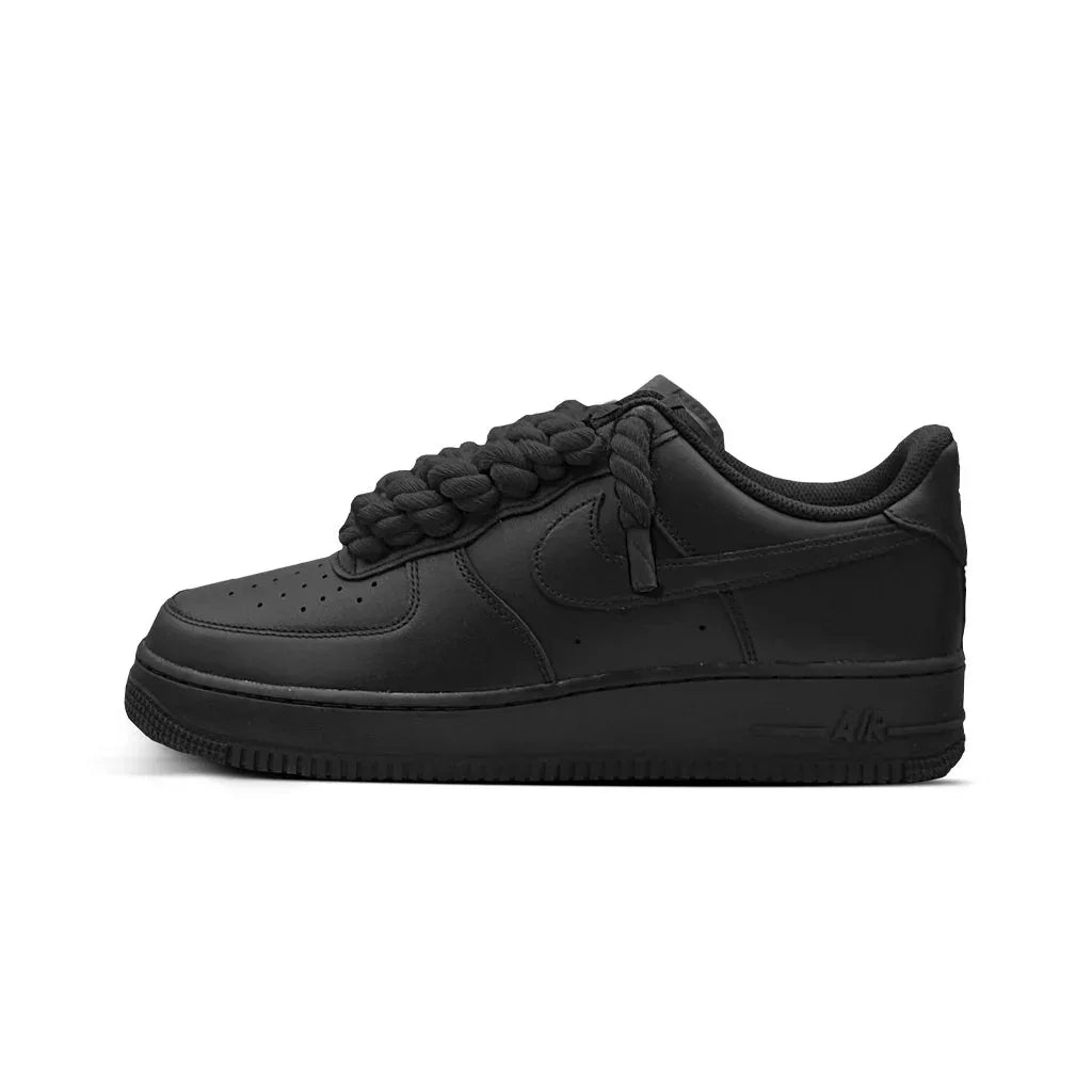 Nike Air Force 1 Black - Black Rope Laces