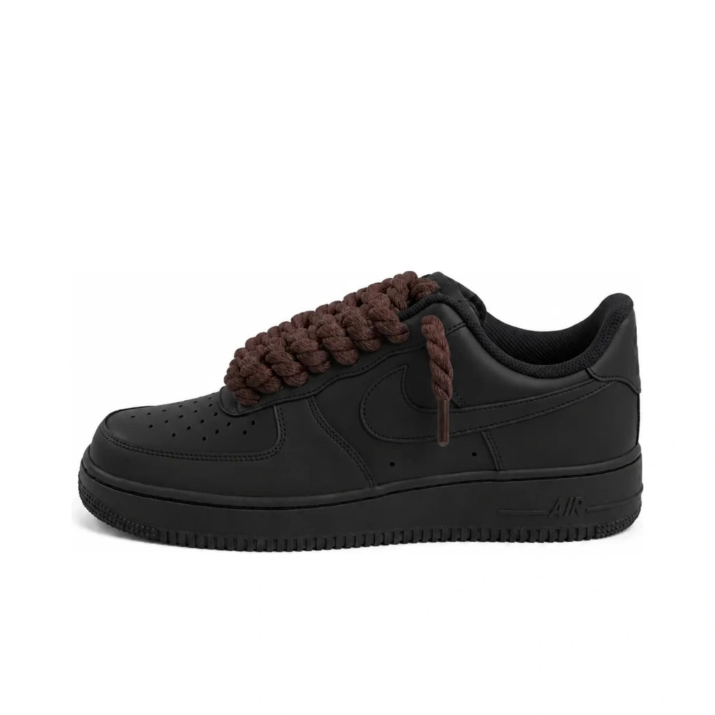 Nike Air Force 1 Black - Brown Rope Laces