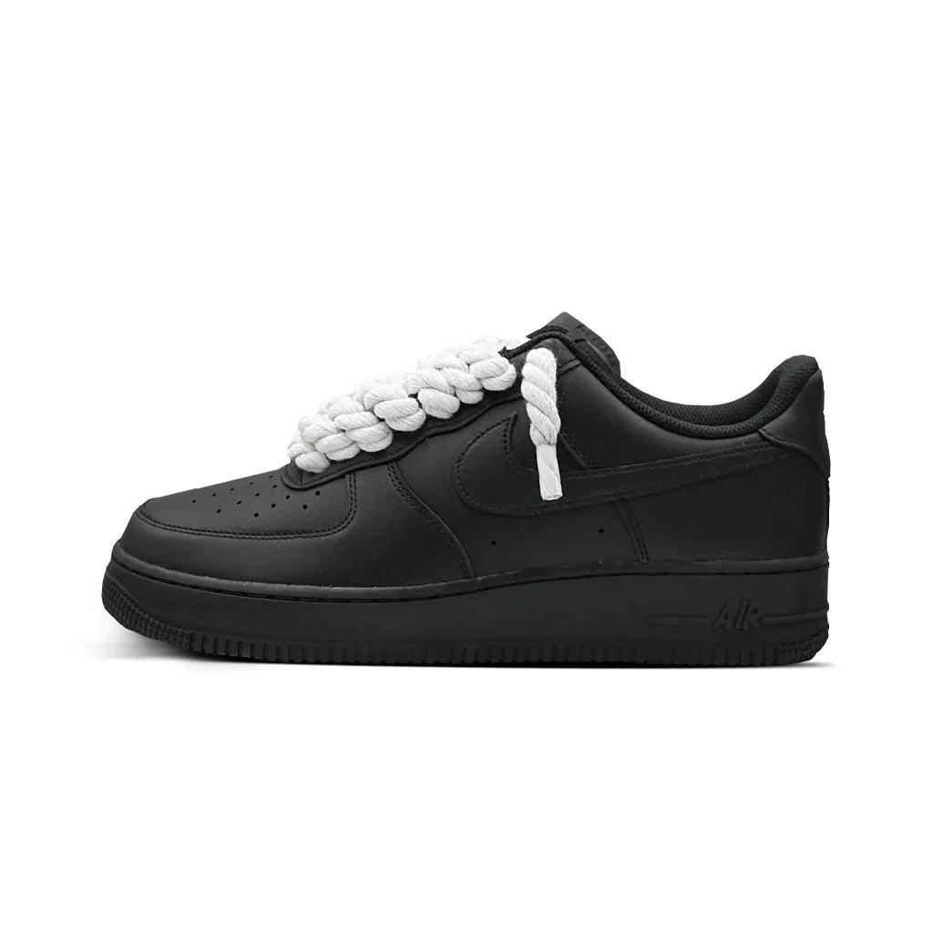 Nike Air Force 1 Black - White Rope Laces