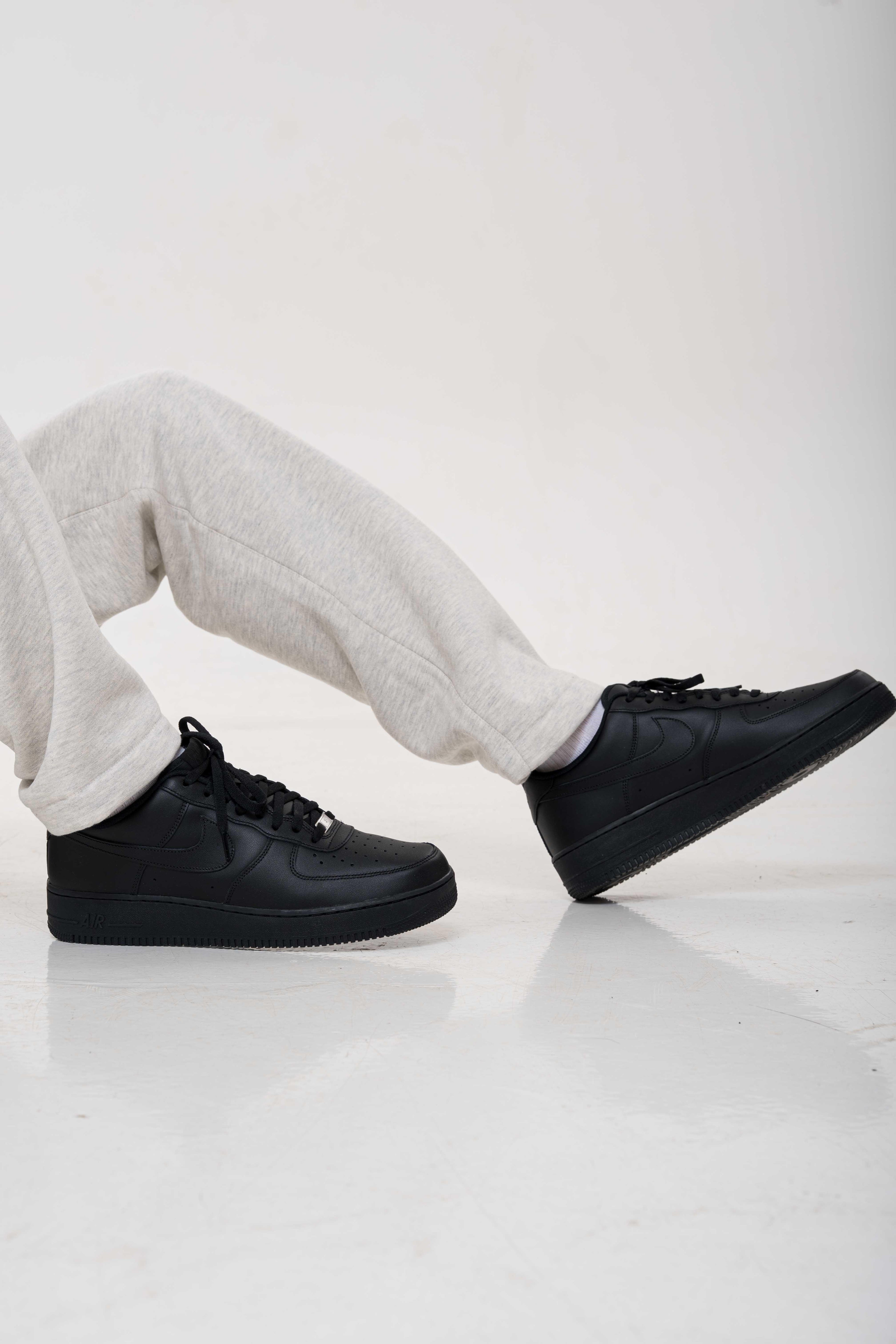 Nike Air Force 1 Low '07 Black on feet