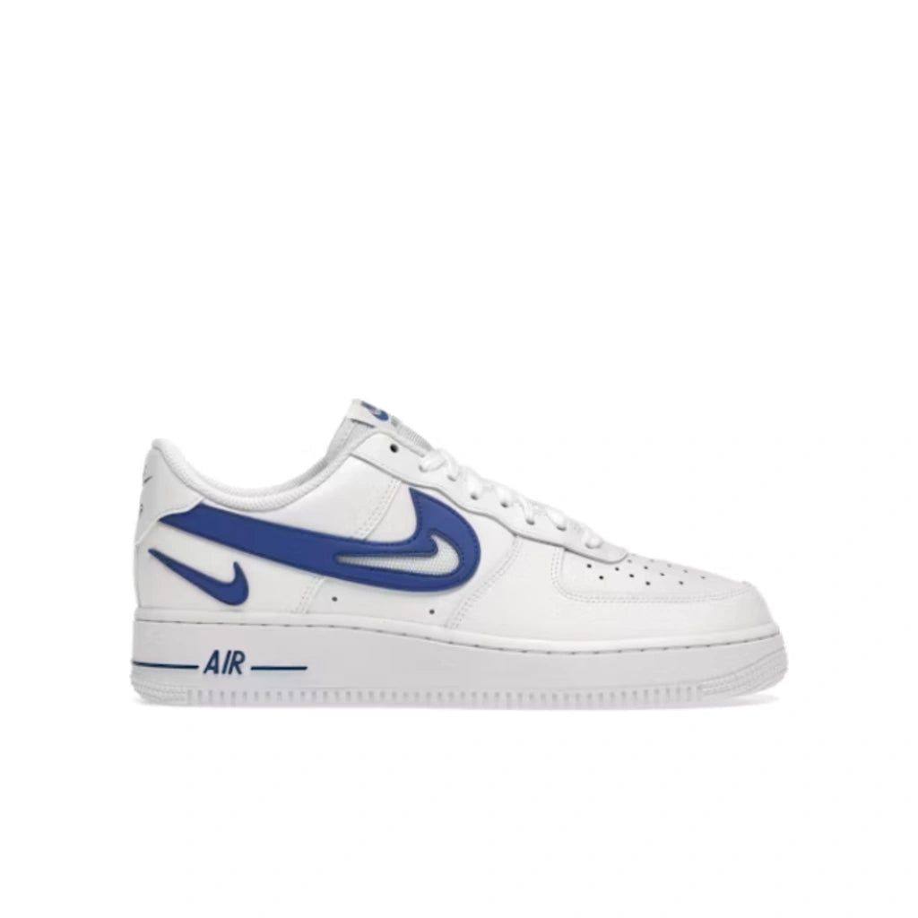 Nike Air Force 1 Low '07 FM Cut Out Swoosh White Game Royal - Nike Air Force 1 Low