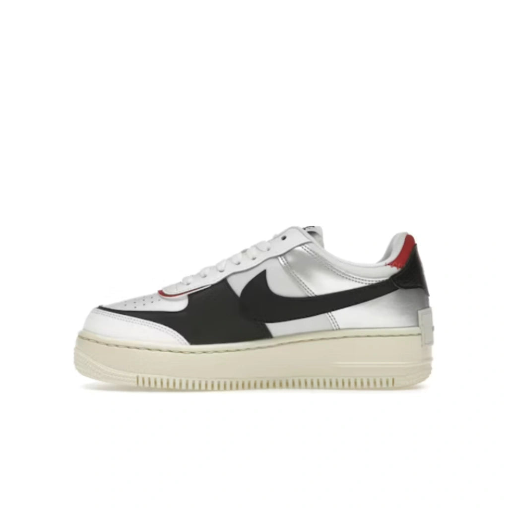 Nike Air Force 1 Low Shadow White Silver Gym Red (W) - Nike Air Force 1 Low