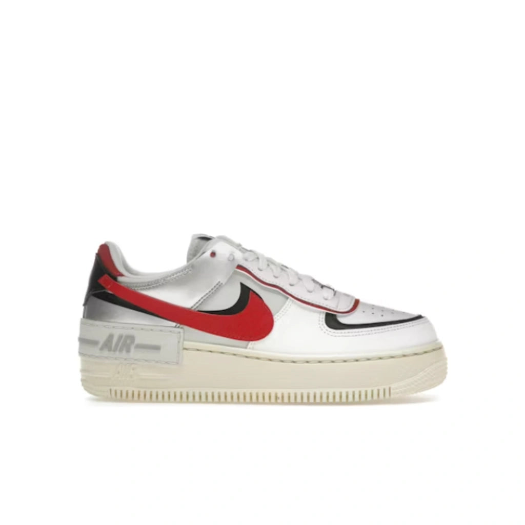 Nike Air Force 1 Low Shadow White Silver Gym Red (W) - Nike Air Force 1 Low