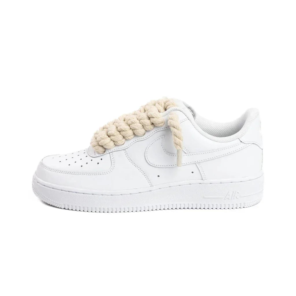 Nike Air Force 1 White - Beige Rope Laces tenisky