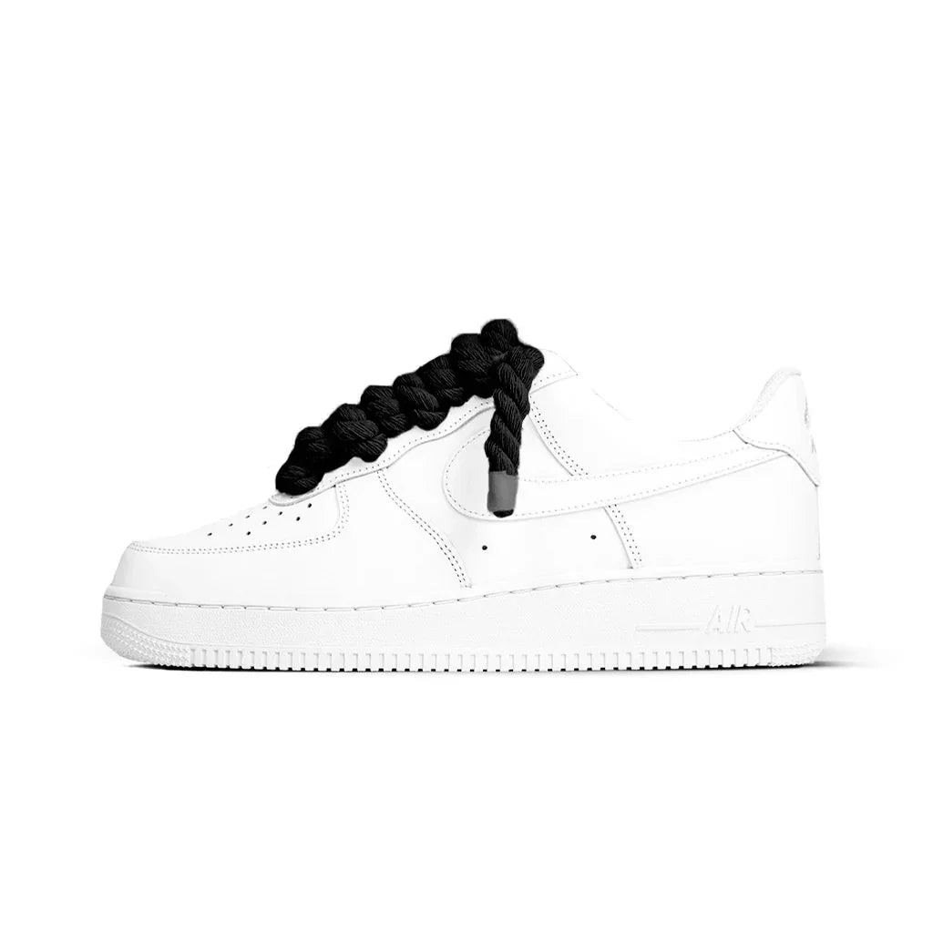 Nike Air Force 1 White - Black Rope Laces tenisky