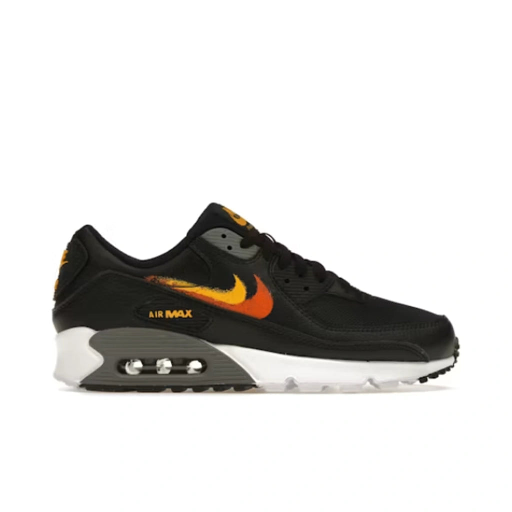 Nike Air Max 90 Spray Paint Swoosh Black University Gold
