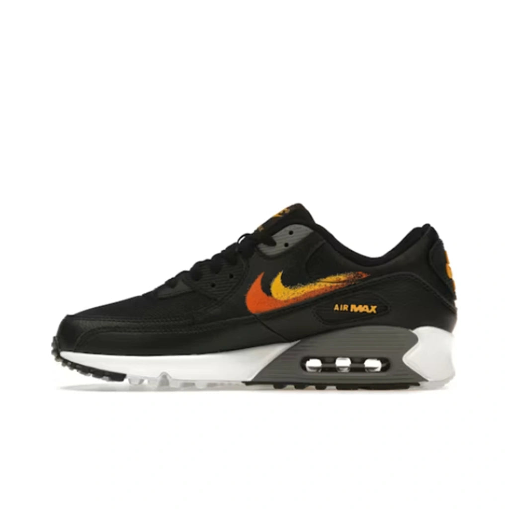 Nike Air Max 90 Spray Paint Swoosh Black University Gold