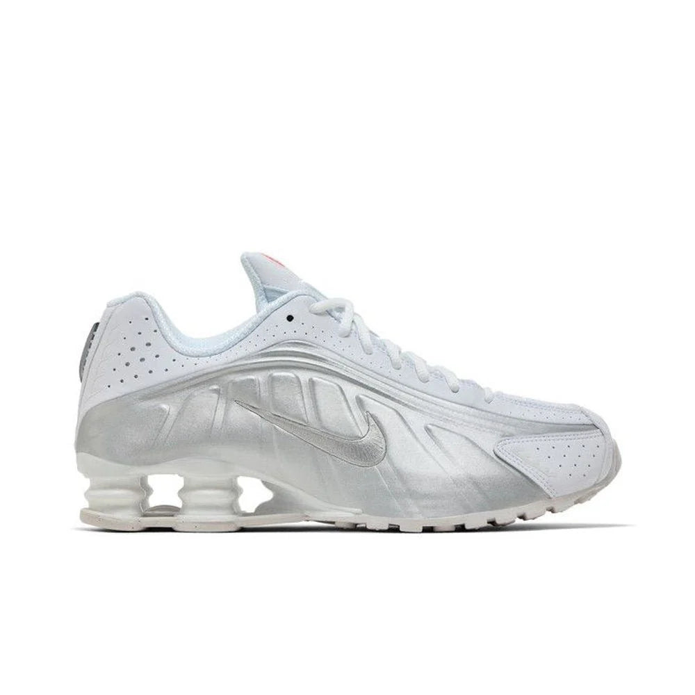 Nike Shox R4 White Bright Crimson Metallic Silver