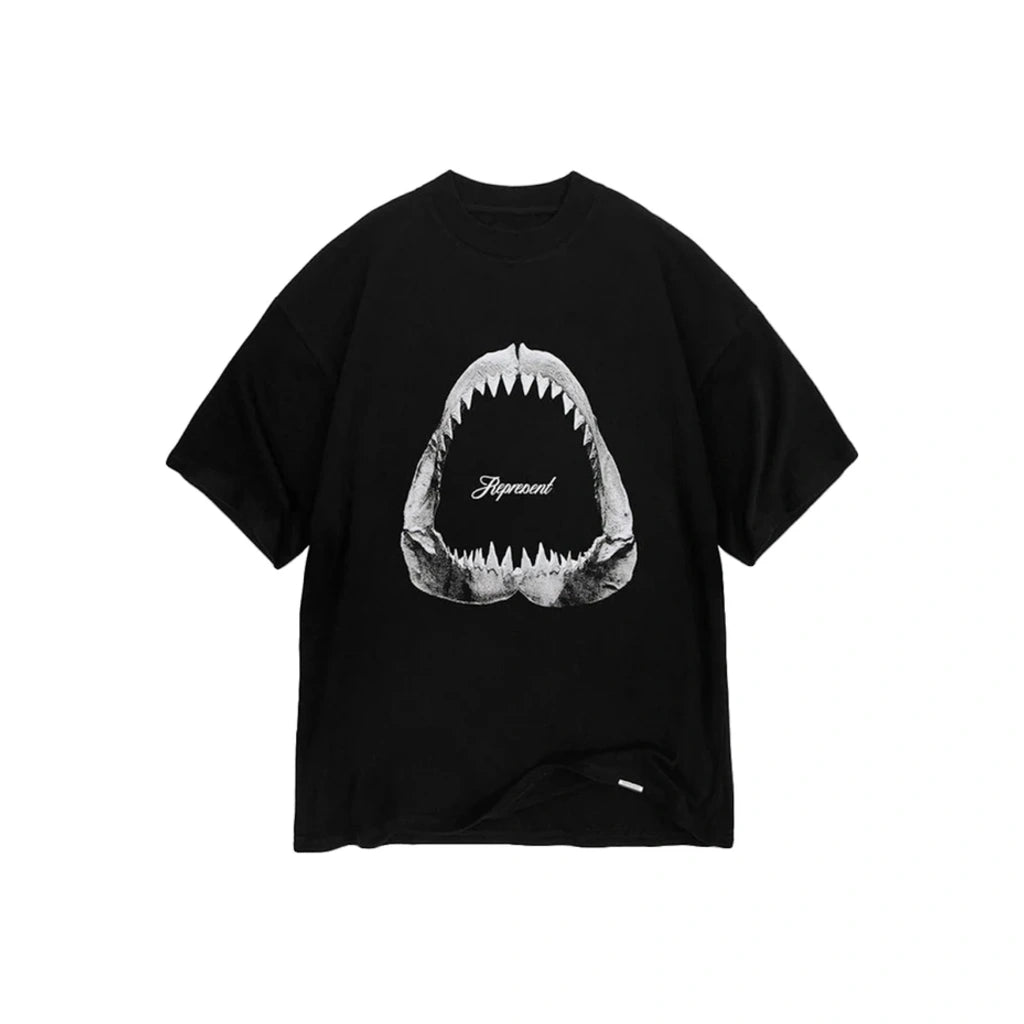 Represent Shark Jaws T-shirt Off Black
