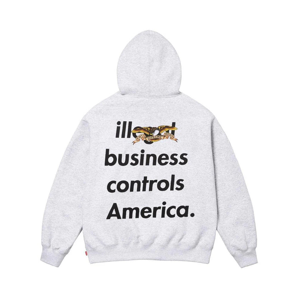 Supreme ANTIHERO Hooded Sweatshirt (FW25) Ash Grey