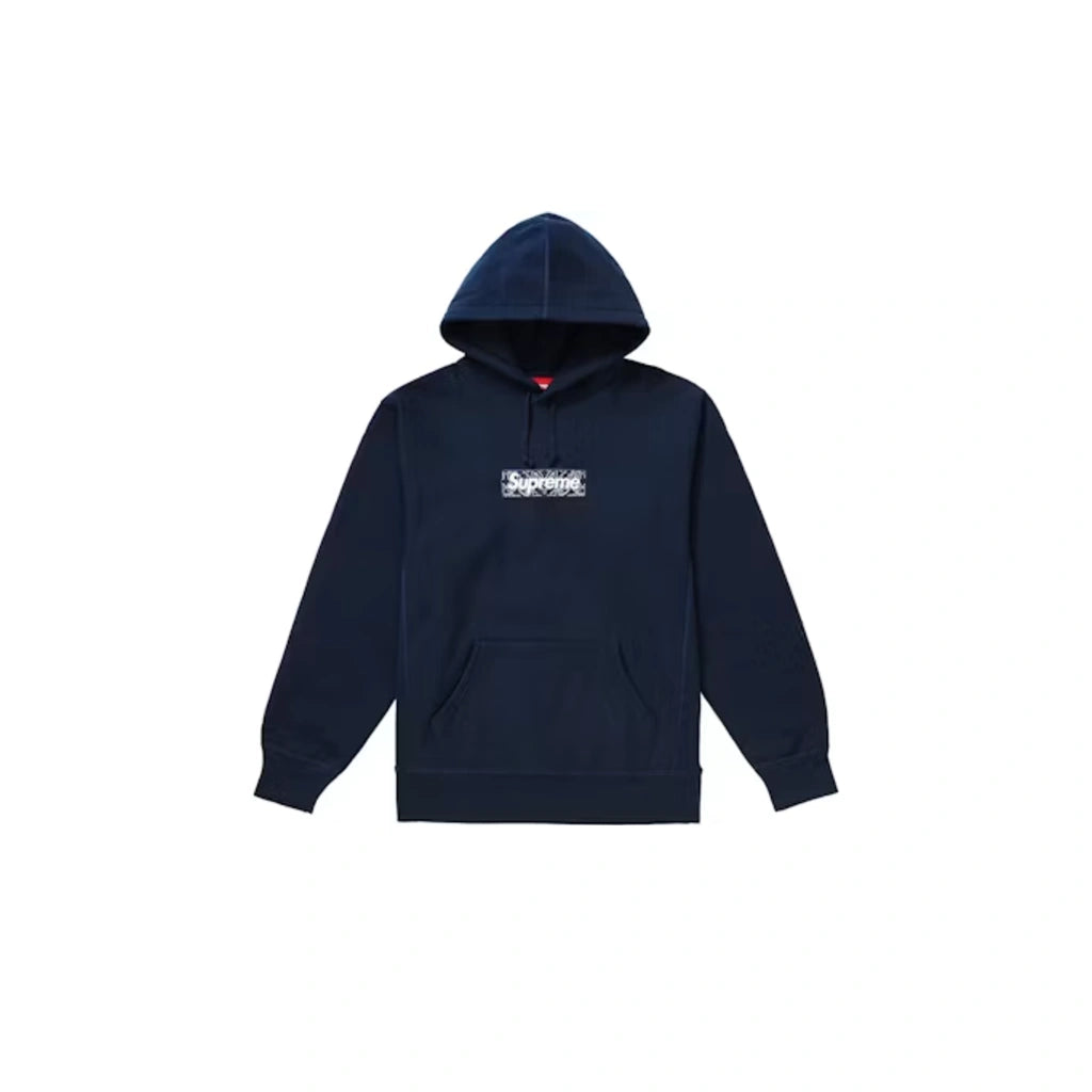 Supreme Bandana Box Logo Hooded Sweatshirt Navy