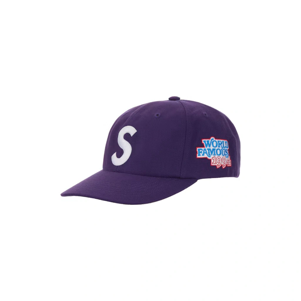 Supreme World Famous S Logo 6-Panel Hat Purple