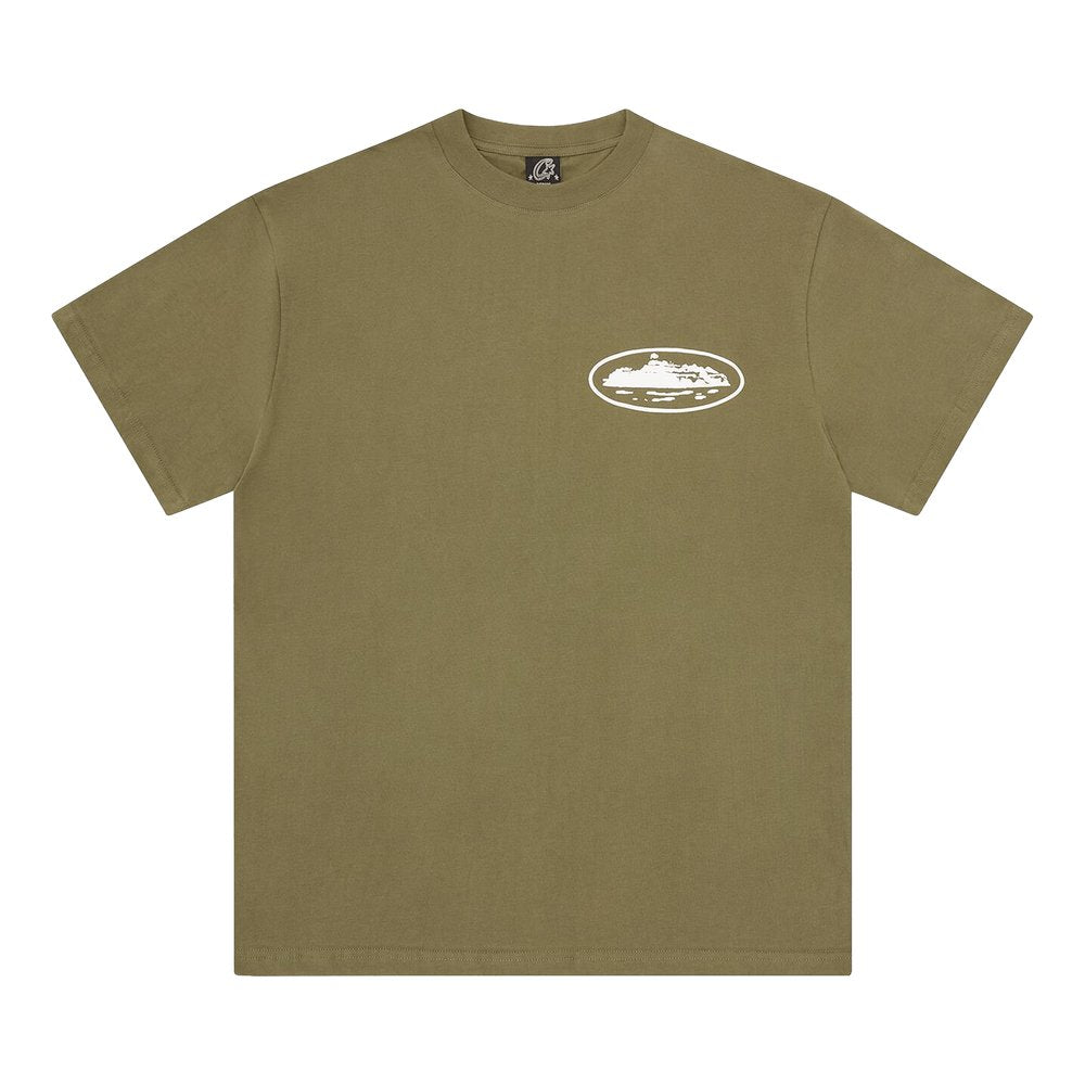 Corteiz Island Puff Print Tee Olive