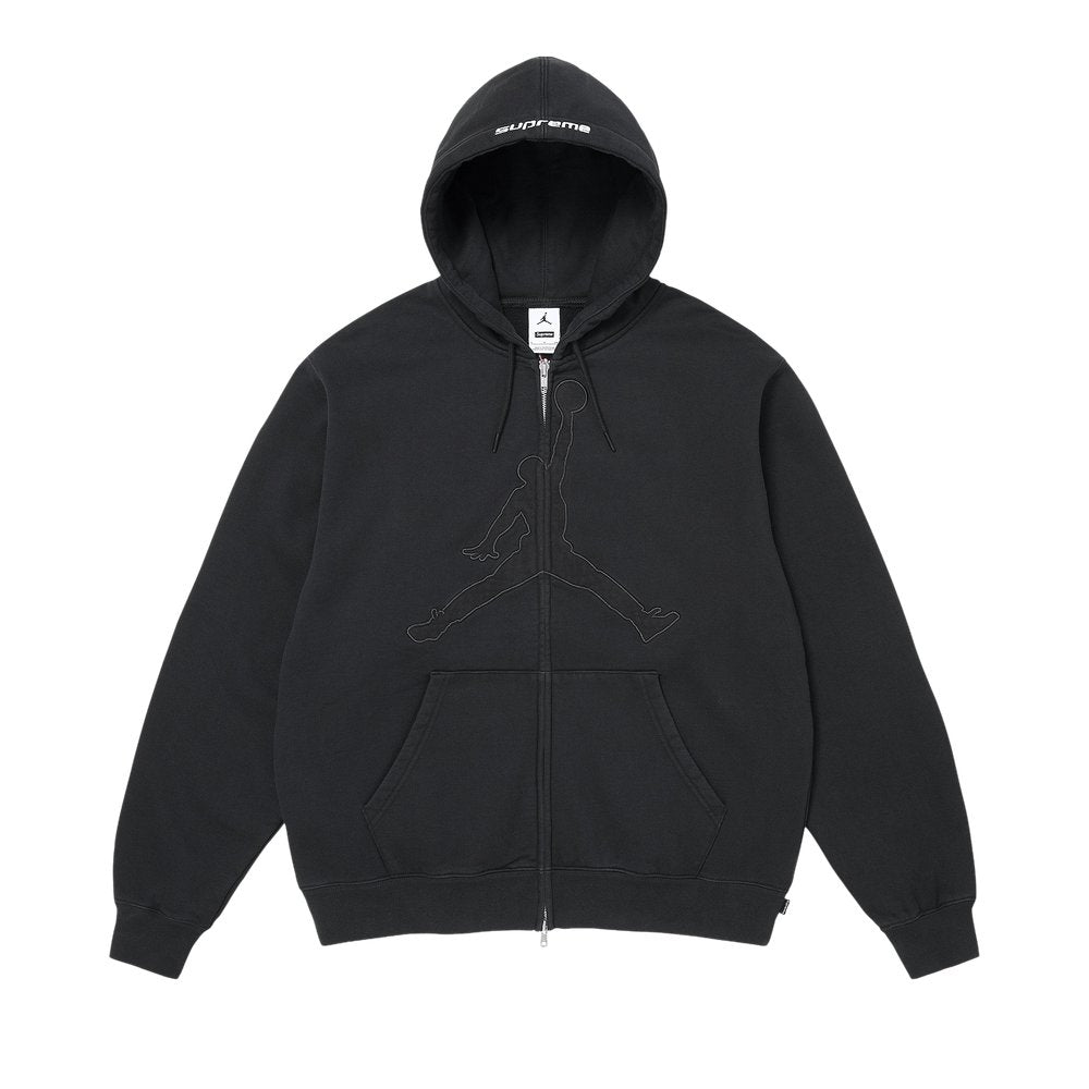 Supreme x Jordan Zip Up Hooded Sweatshirt Black